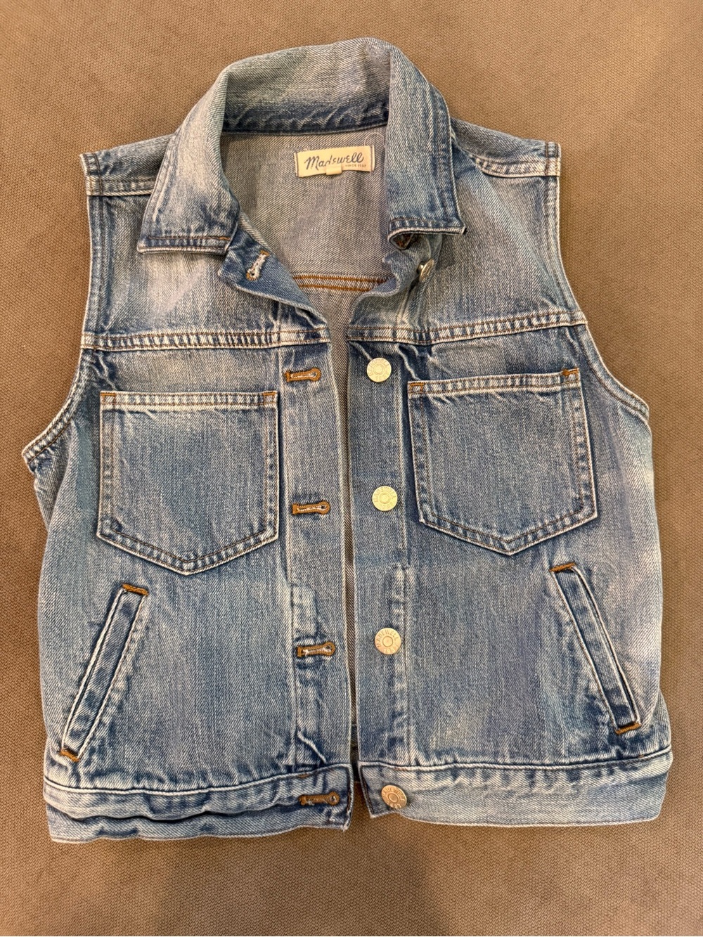 Madewell Washed Blue Denim Vest
